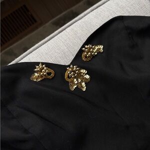 Black Strapless Top with Gold Sequin Embellishments